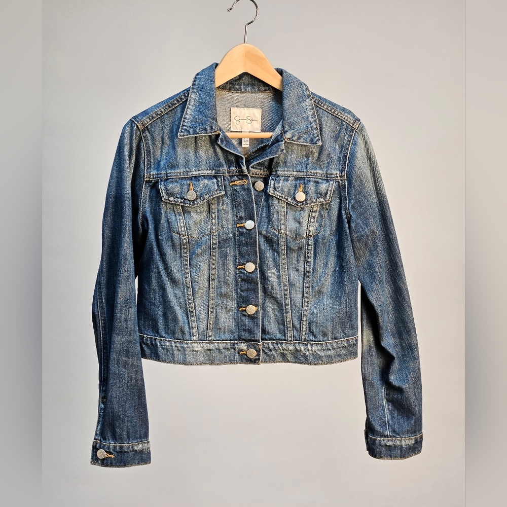 Jessica Simpson Cropped Jean Jacket Size M
